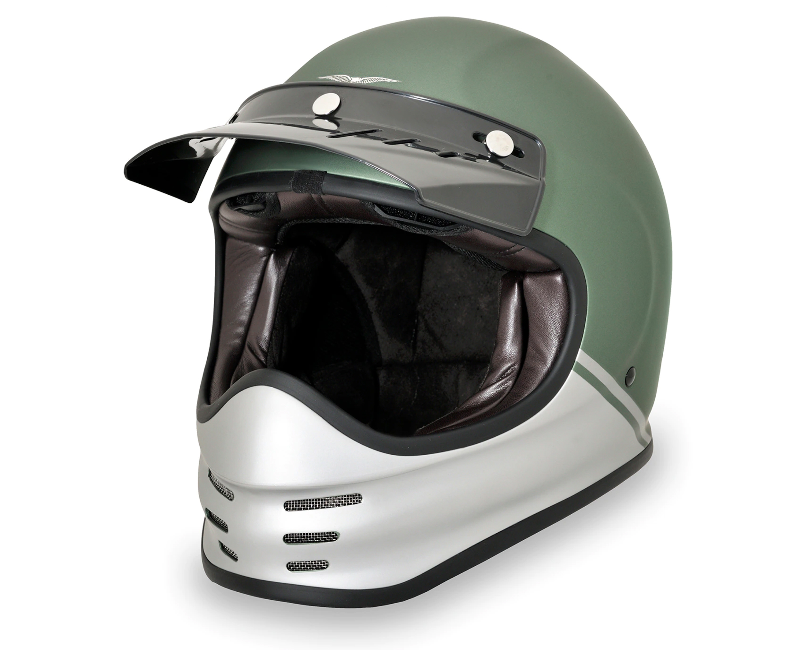 Moto Guzzi Adventure Vintage Helmet - green / silver matt