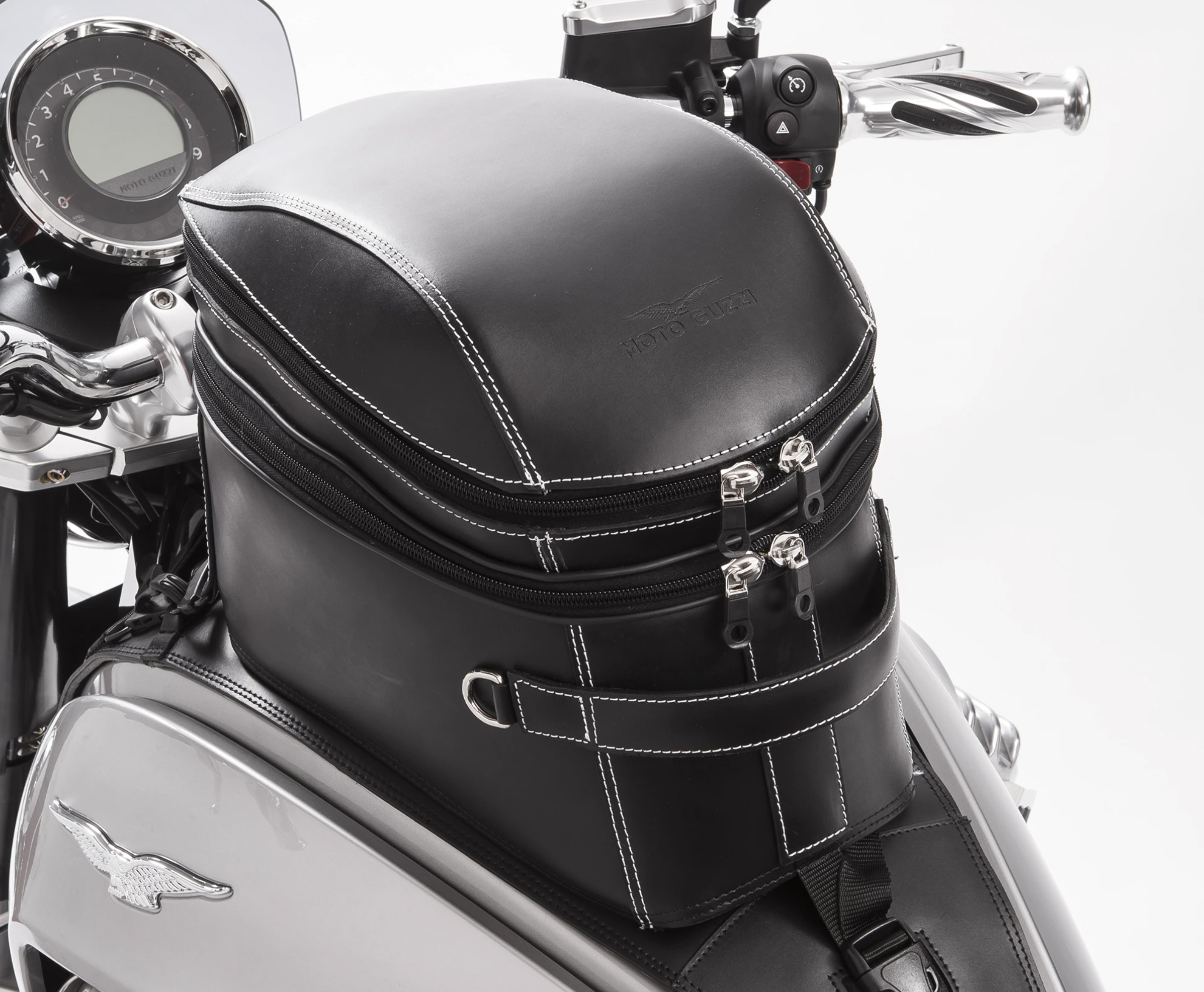 Original tank bag, leather, black for Moto Guzzi Eldorado