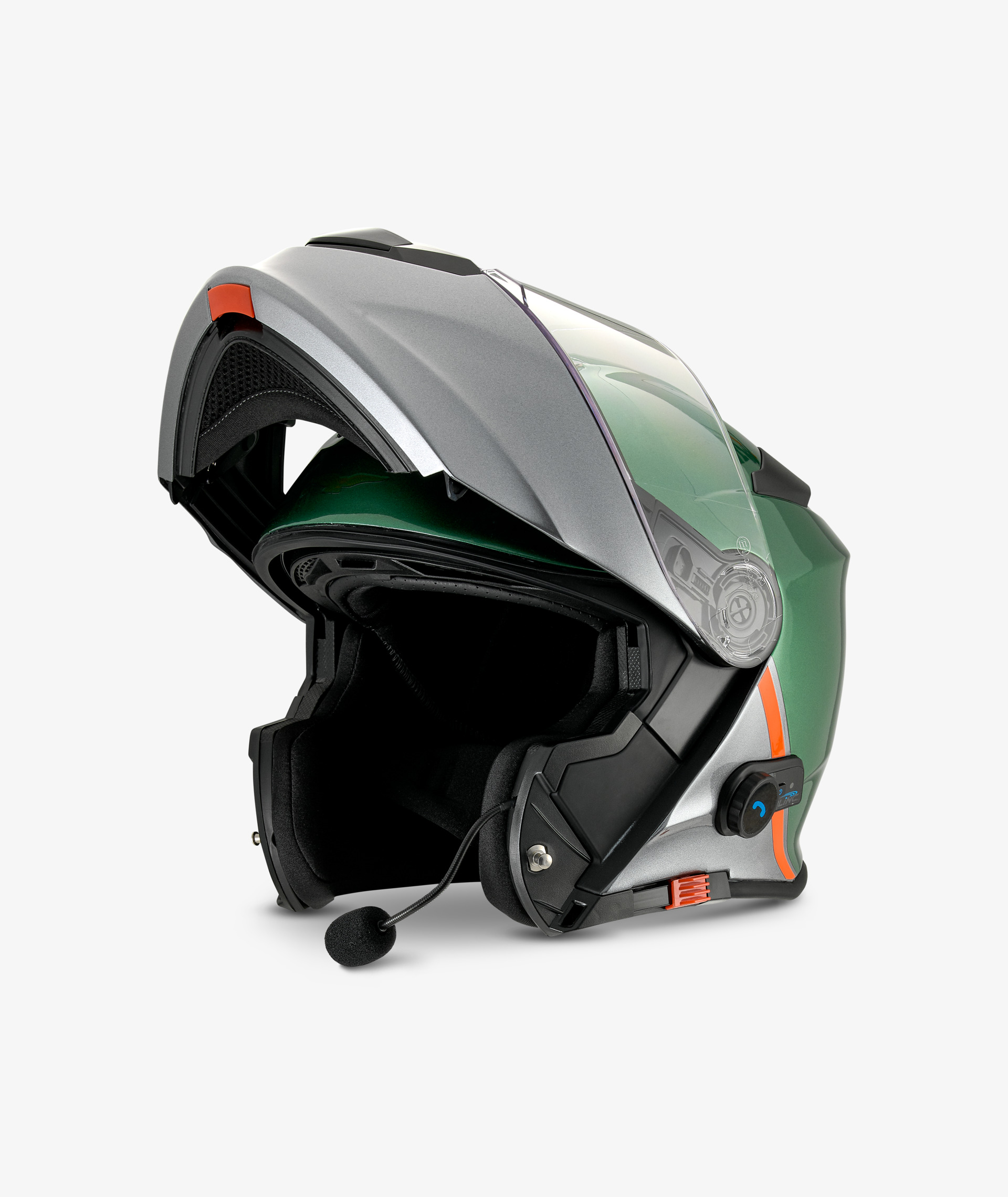Moto Guzzi helmet "Modular BT" green with Bluetooth