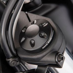 Original fork cover, aluminum, black for Moto Guzzi Audace