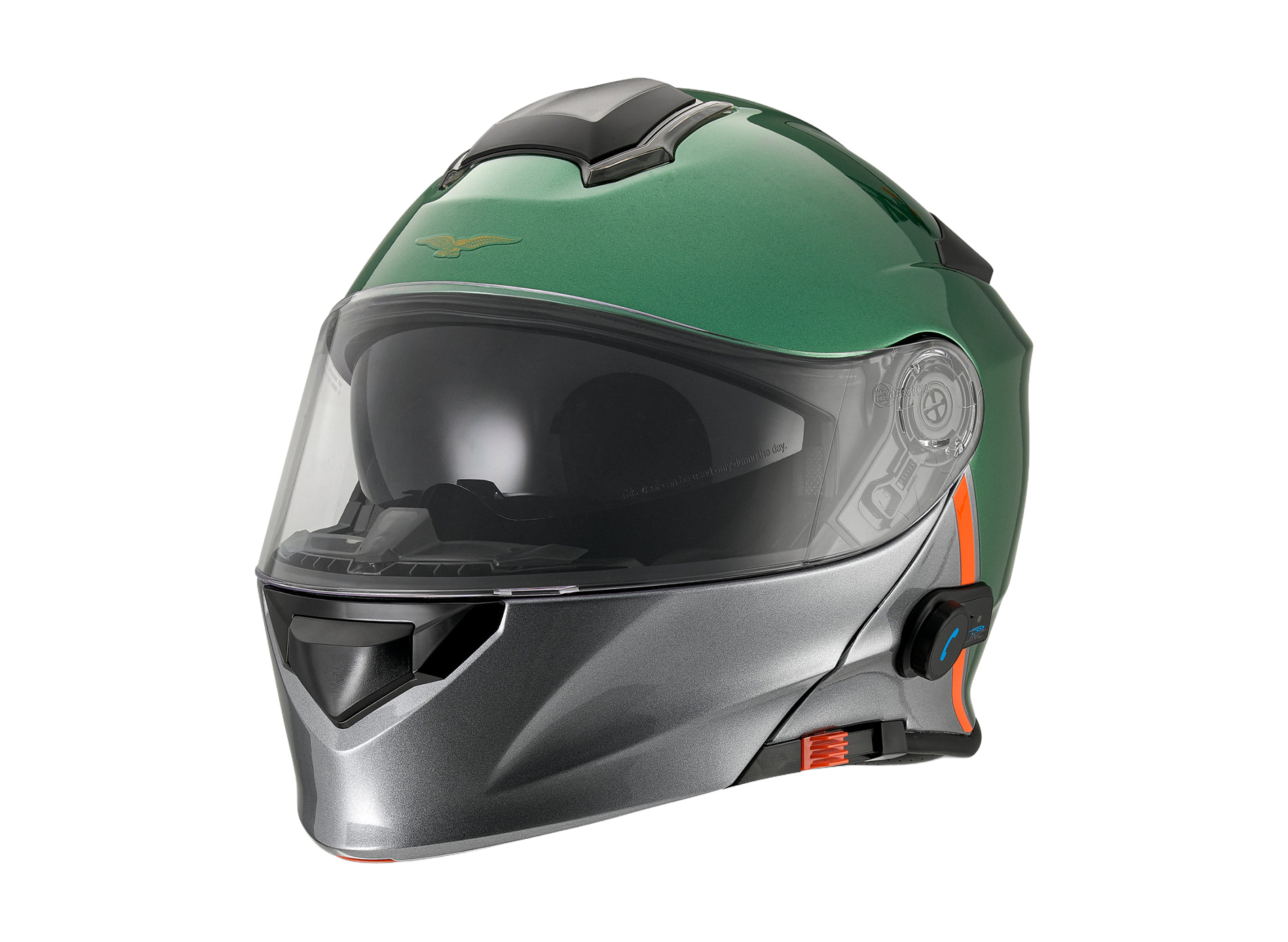 Moto Guzzi helmet "Modular BT" green with Bluetooth
